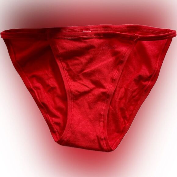 New with tags! Gorgeous red Victoria’s Secret “Cotton String Bikini Panty!” - Picture 5 of 15